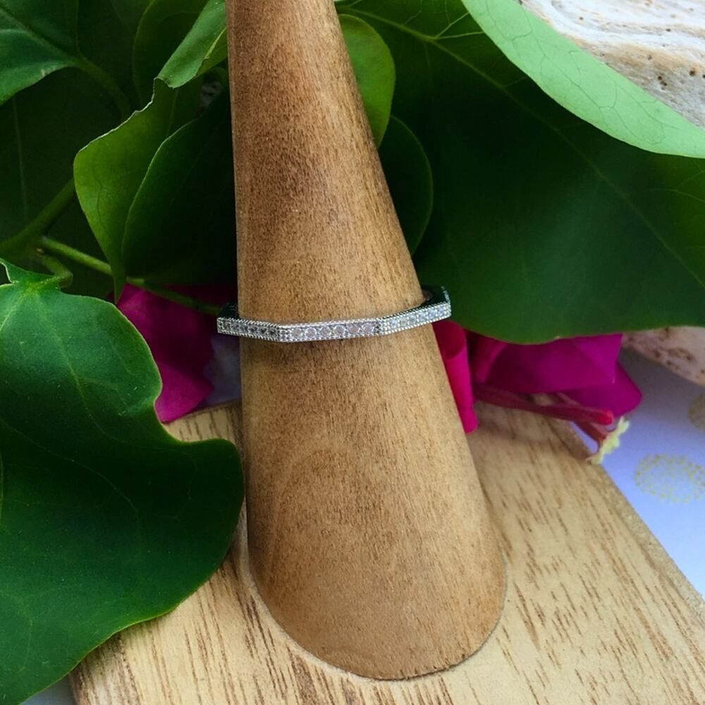 Sterling Silver Octagon CZ Ring